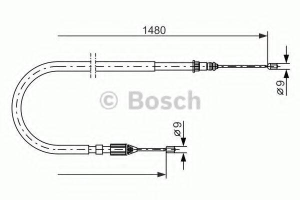 Трос, стоянкова гальмівна система BOSCH 1 987 477 653