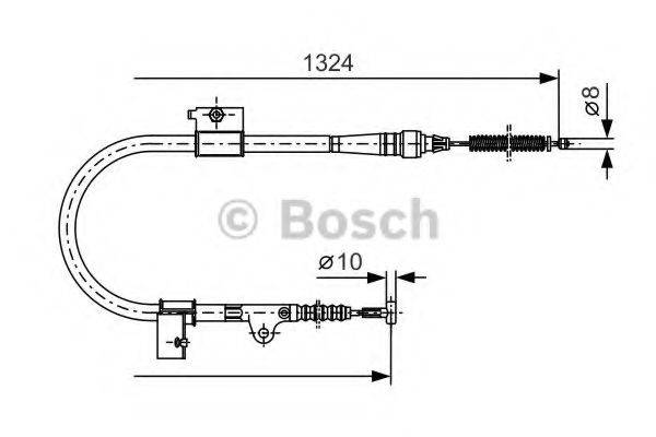 Трос, стоянкова гальмівна система BOSCH 1 987 477 756