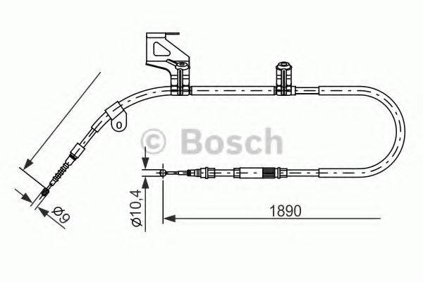 Трос, стоянкова гальмівна система BOSCH 1 987 477 803