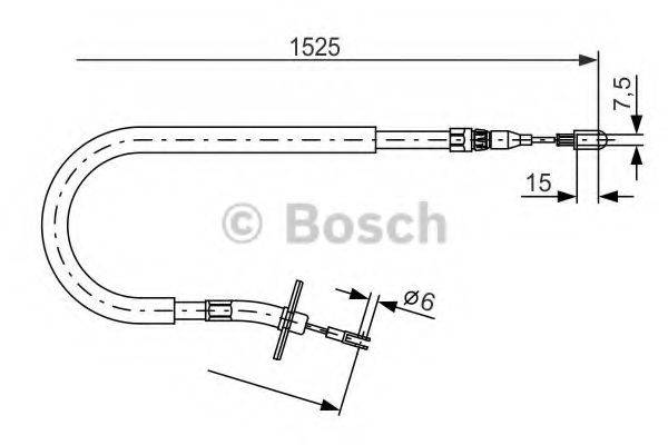 Трос, стоянкова гальмівна система BOSCH 1 987 477 858