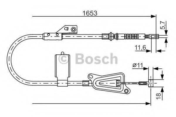 Трос, стоянкова гальмівна система BOSCH 1 987 477 915