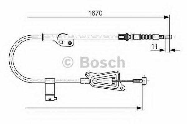 Трос, стоянкова гальмівна система BOSCH 1 987 477 943