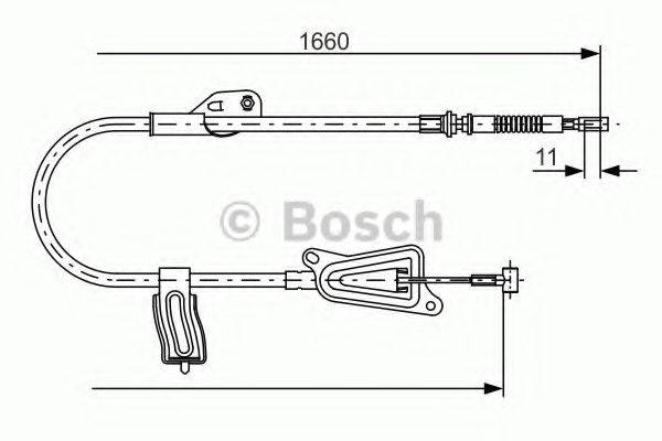 Трос, стоянкова гальмівна система BOSCH 1 987 477 944