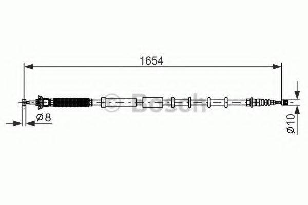 Трос, стоянкова гальмівна система BOSCH 1 987 477 978