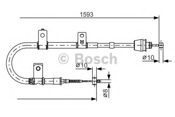 Трос, стоянкова гальмівна система BOSCH 1 987 482 166