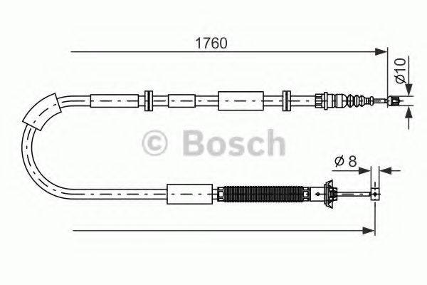 Трос, стоянкова гальмівна система BOSCH 1 987 482 239