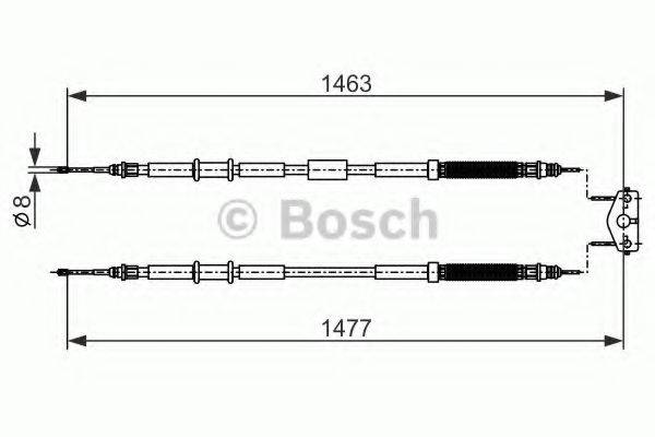 Трос, стоянкова гальмівна система BOSCH 1 987 482 283