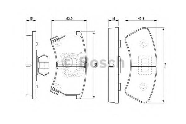 Комплект гальмівних колодок, дискове гальмо BOSCH 0 986 424 006