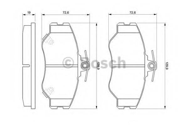 Комплект гальмівних колодок, дискове гальмо BOSCH 0 986 424 368