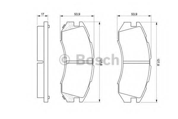 Комплект гальмівних колодок, дискове гальмо BOSCH 0 986 460 984