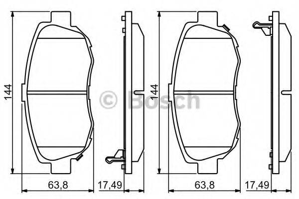 Комплект гальмівних колодок, дискове гальмо BOSCH 0 986 494 211