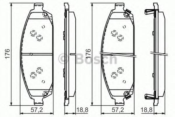 Комплект гальмівних колодок, дискове гальмо BOSCH 0 986 494 370