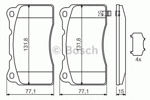 Комплект гальмівних колодок, дискове гальмо BOSCH 0 986 494 395