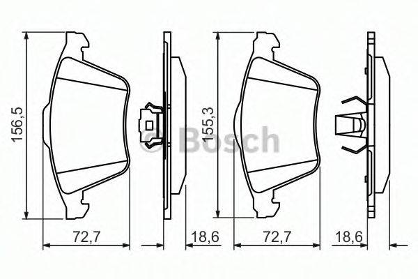 Комплект гальмівних колодок, дискове гальмо BOSCH 0 986 494 492