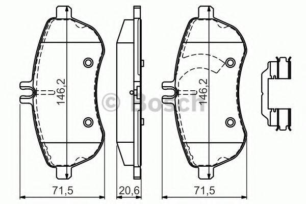 Комплект гальмівних колодок, дискове гальмо BOSCH 0 986 494 593