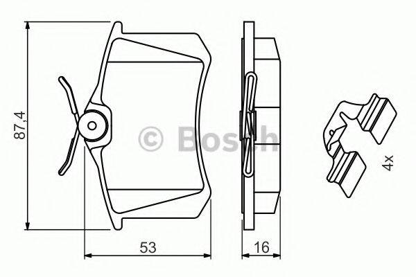 Комплект гальмівних колодок, дискове гальмо BOSCH 0 986 494 600