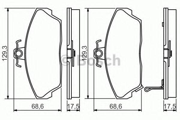 Комплект гальмівних колодок, дискове гальмо BOSCH 0 986 495 233