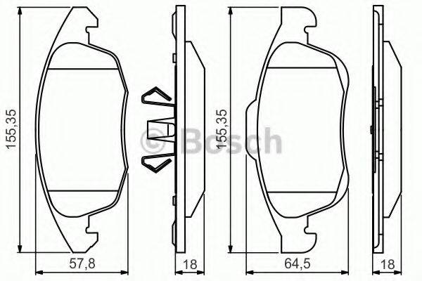 Комплект гальмівних колодок, дискове гальмо BOSCH 0 986 495 258