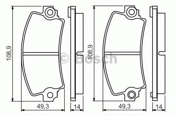 Комплект гальмівних колодок, дискове гальмо BOSCH 0 986 495 270