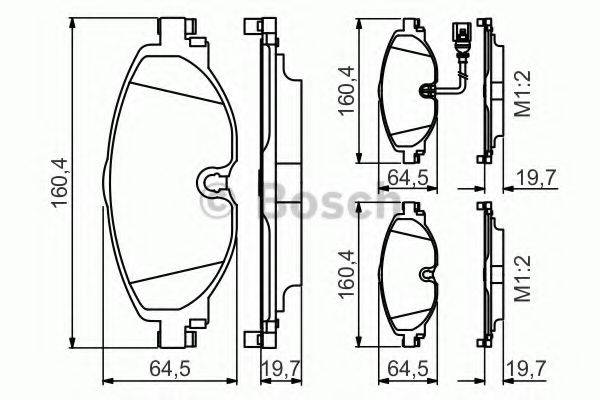 Комплект гальмівних колодок, дискове гальмо BOSCH 0 986 495 347