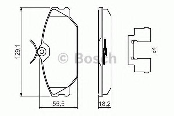 Комплект гальмівних колодок, дискове гальмо BOSCH 0 986 494 656