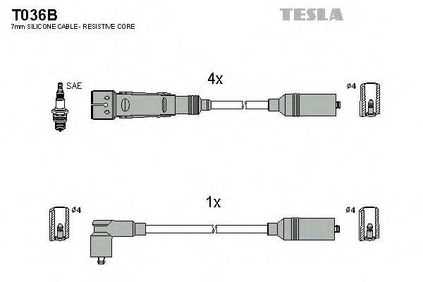 Комплект дротів запалення TESLA T036B