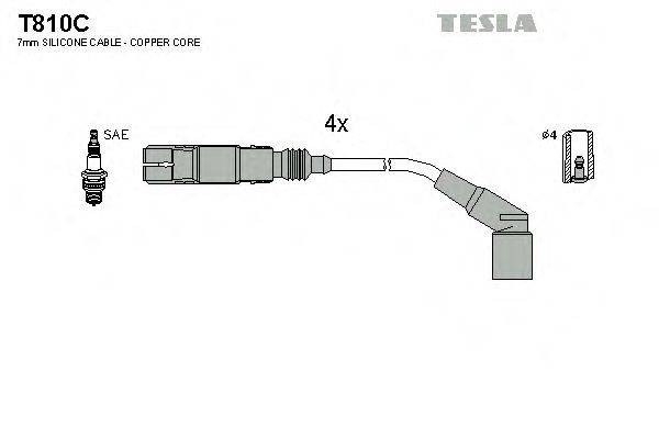 Комплект дротів запалення TESLA T810C