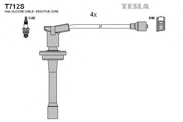 Комплект дротів запалення TESLA T712S