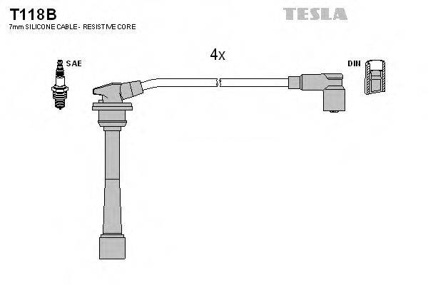 Комплект дротів запалення TESLA T118B