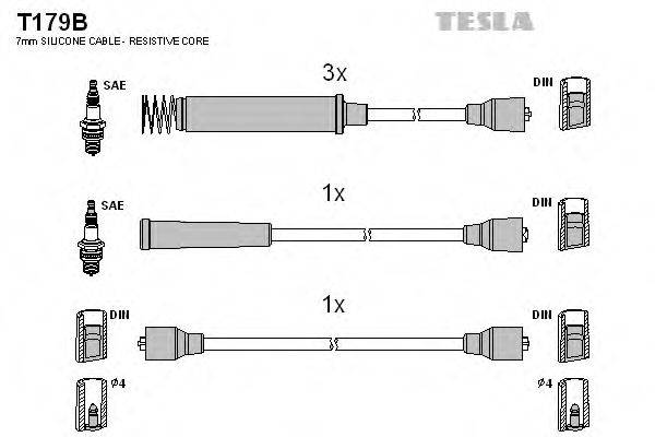 Комплект дротів запалення TESLA T179B