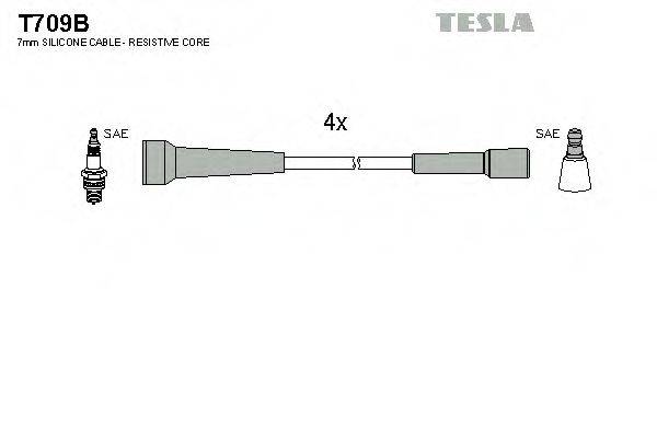 Комплект дротів запалення TESLA T709B