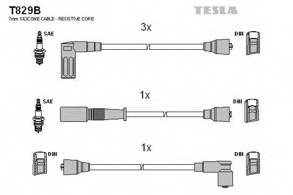 Комплект дротів запалення TESLA T829B