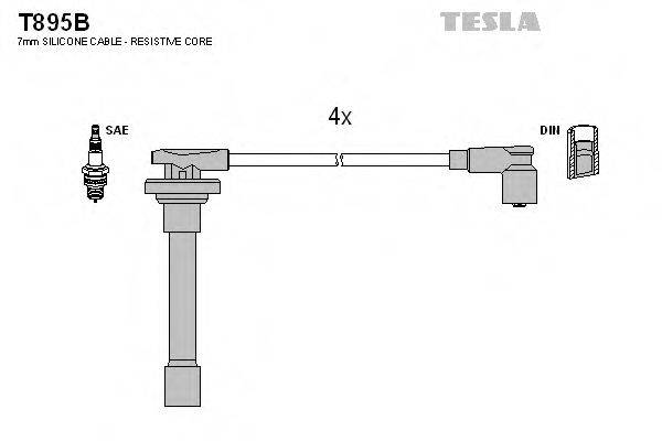 Комплект дротів запалення TESLA T895B