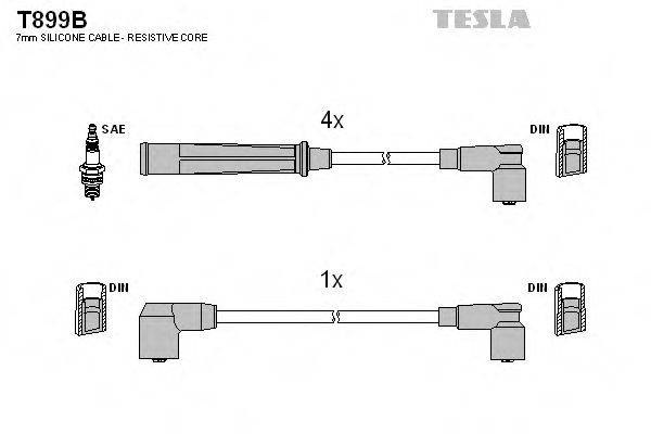 Комплект дротів запалення TESLA T899B