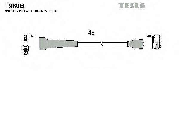 Комплект дротів запалення TESLA T960B