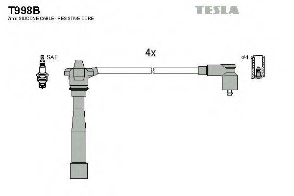 Комплект дротів запалення TESLA T998B