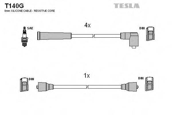 Комплект дротів запалення TESLA T140G