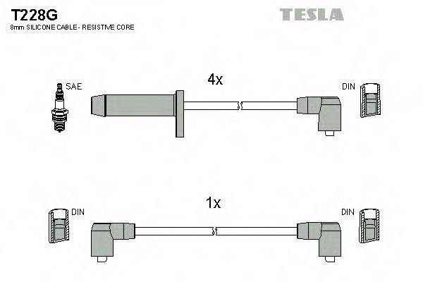 Комплект дротів запалення TESLA T228G