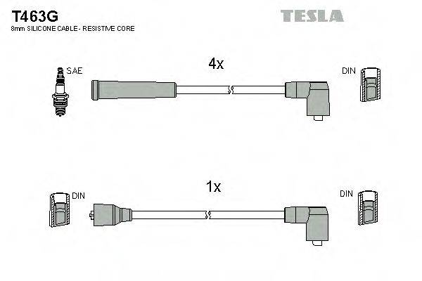 Комплект дротів запалення TESLA T463G