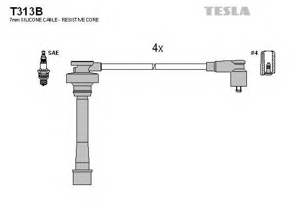 Комплект дротів запалення TESLA T313B