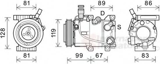 Компресор, кондиціонер VAN WEZEL 8200K414