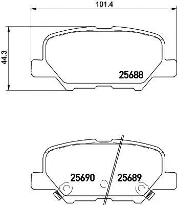 Комплект гальмівних колодок, дискове гальмо TEXTAR 2568801