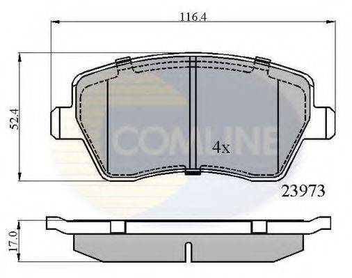 Комплект гальмівних колодок, дискове гальмо COMLINE CBP0984