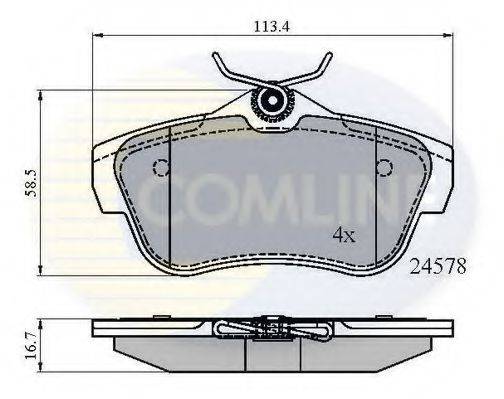 Комплект гальмівних колодок, дискове гальмо COMLINE CBP01622