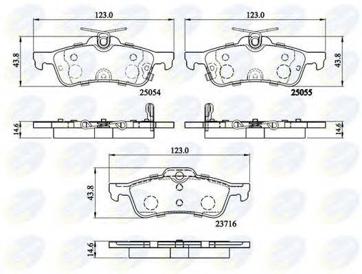 Комплект гальмівних колодок, дискове гальмо COMLINE CBP32204