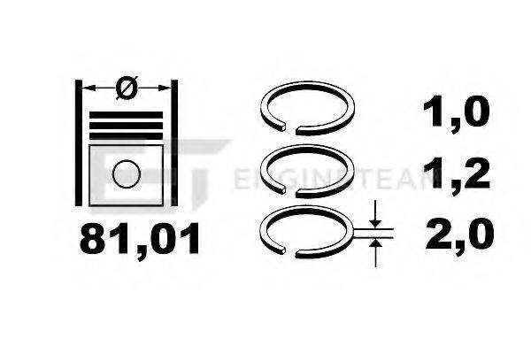 Комплект поршневих кілець ET ENGINETEAM R1005700