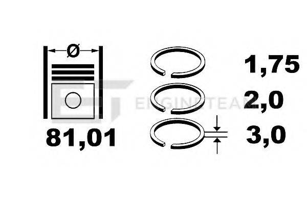 Комплект поршневих кілець ET ENGINETEAM R1009100