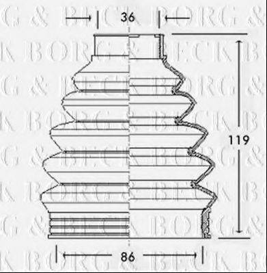 Пильовик, приводний вал BORG & BECK BCB2280