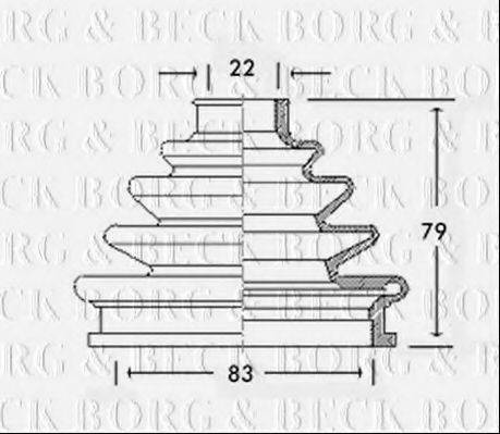 Пильовик, приводний вал BORG & BECK BCB2301