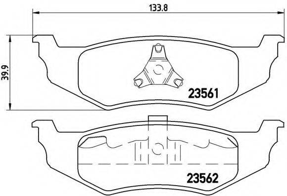 Комплект гальмівних колодок, дискове гальмо BREMBO P 11 010